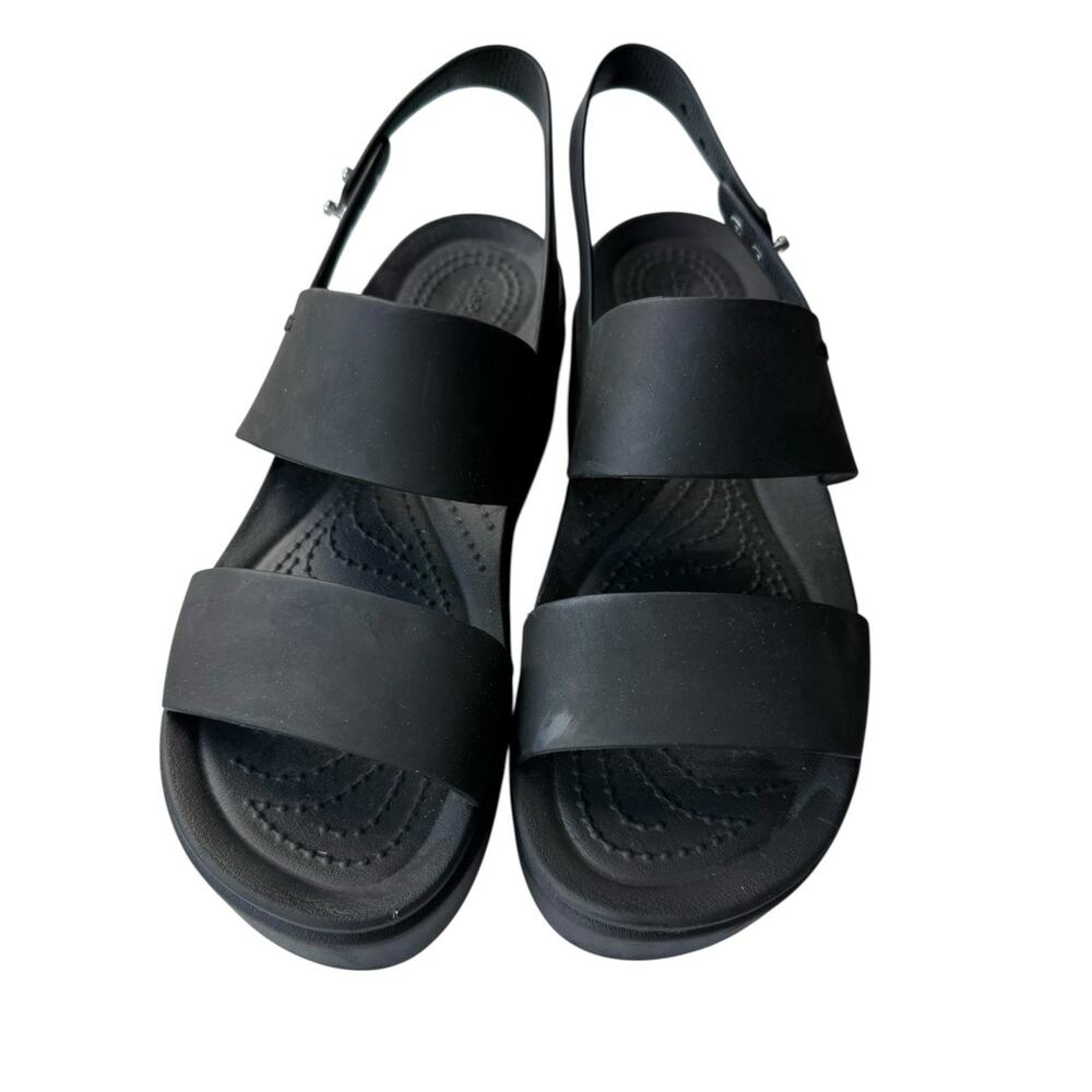 Crocs Women's Brooklyn Low Wedges Sandal Black sz 6